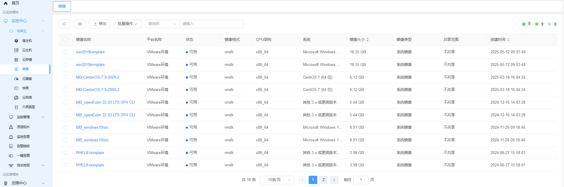 监控中心截图