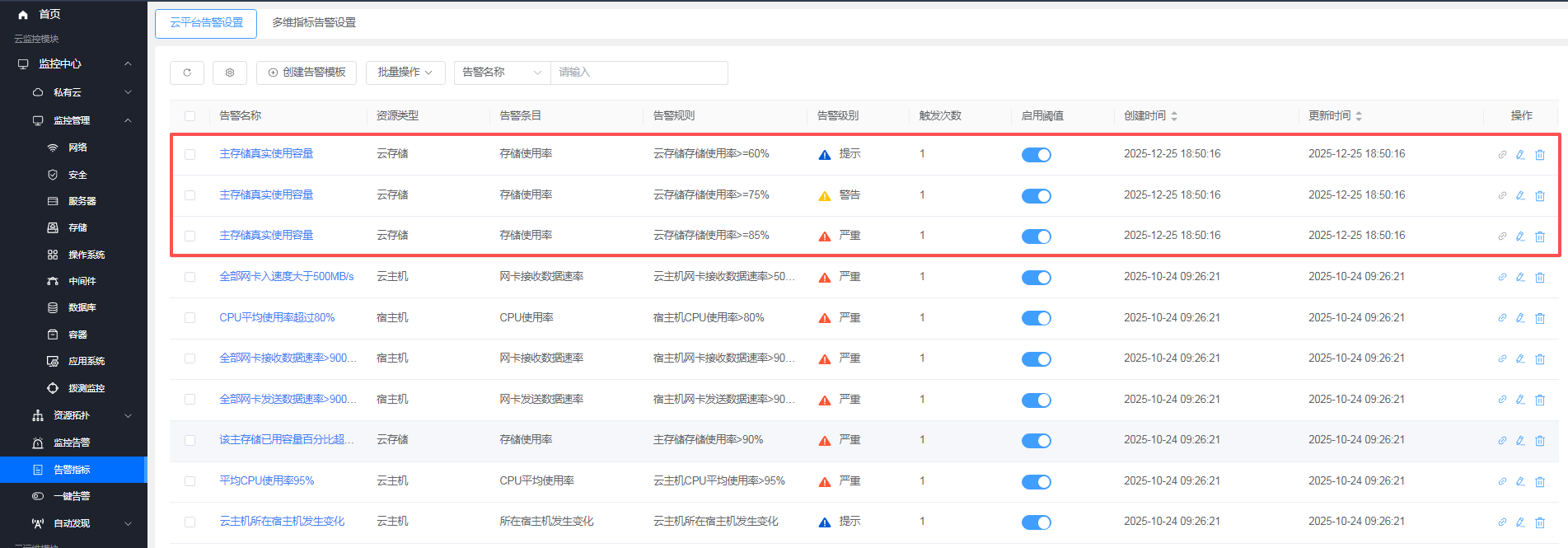监控中心截图