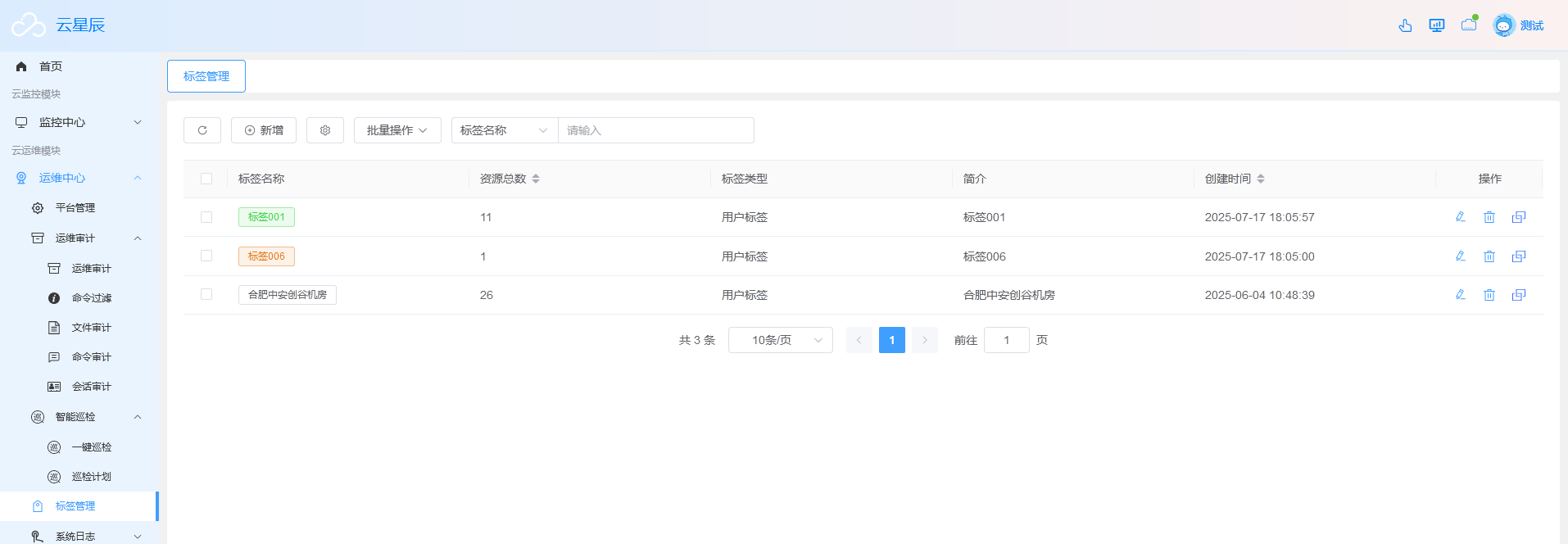 运维中心截图