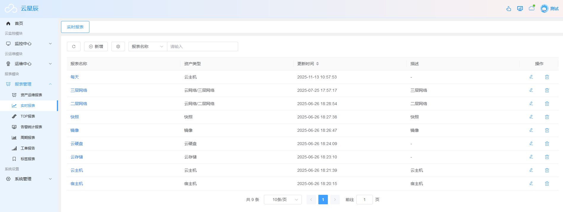 报表管理截图